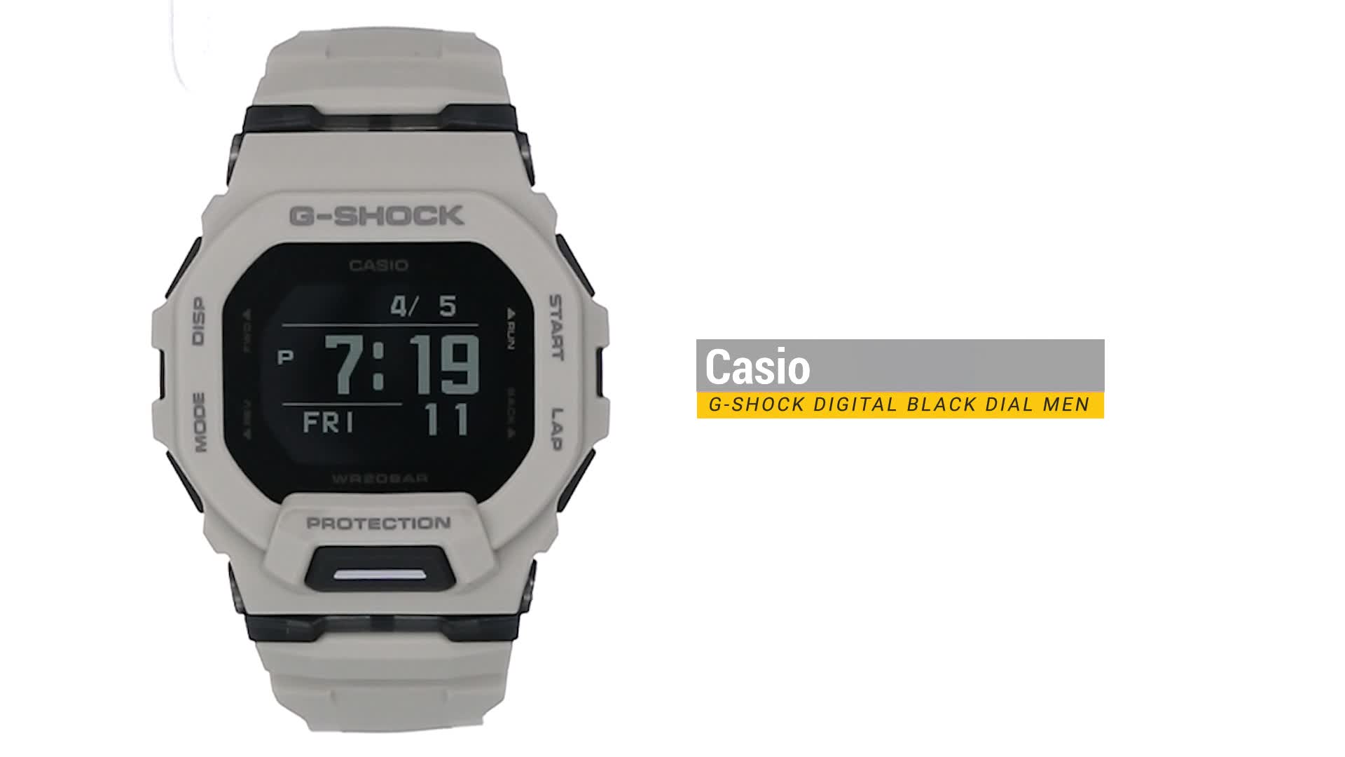 Casio G-Shock GBD-200UU-9DR Digital Dial White Resin Strap Men's