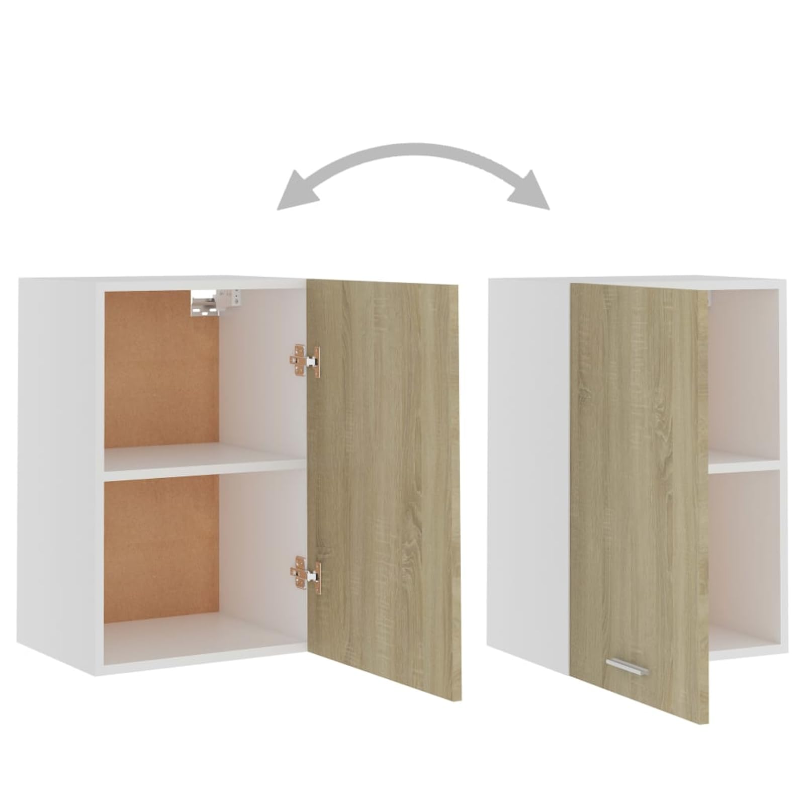 Gecheer Hängeschrank Lyon Sonoma-Eiche 39,5x31x60 cm Holzwerkstoff Wandschrank Lagerschrank Küchenschrank für Kochutensilien Vorräte
