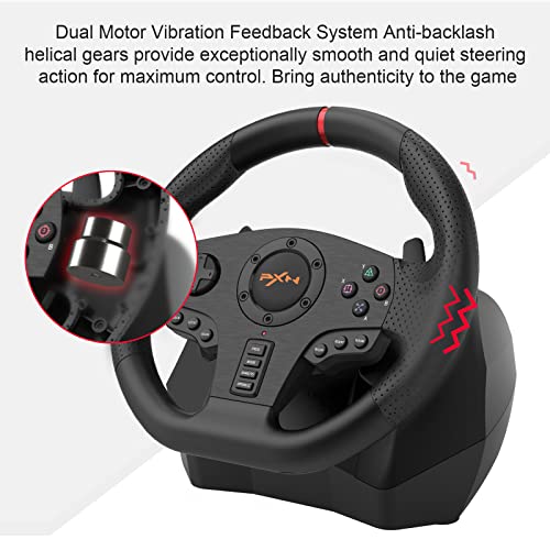 Racing Steering Wheel for PC - PXN-V900 270°/900° Rotation Gaming Steering Wheel with Pedals - Image 5