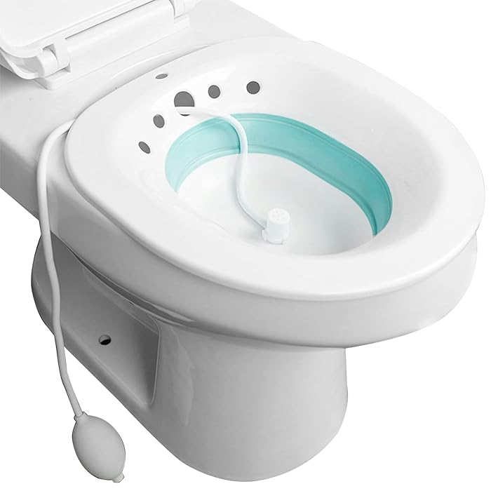 Buy Upgrade Sitz Bath with Flusher, Over The Toilet Portable Bidet for