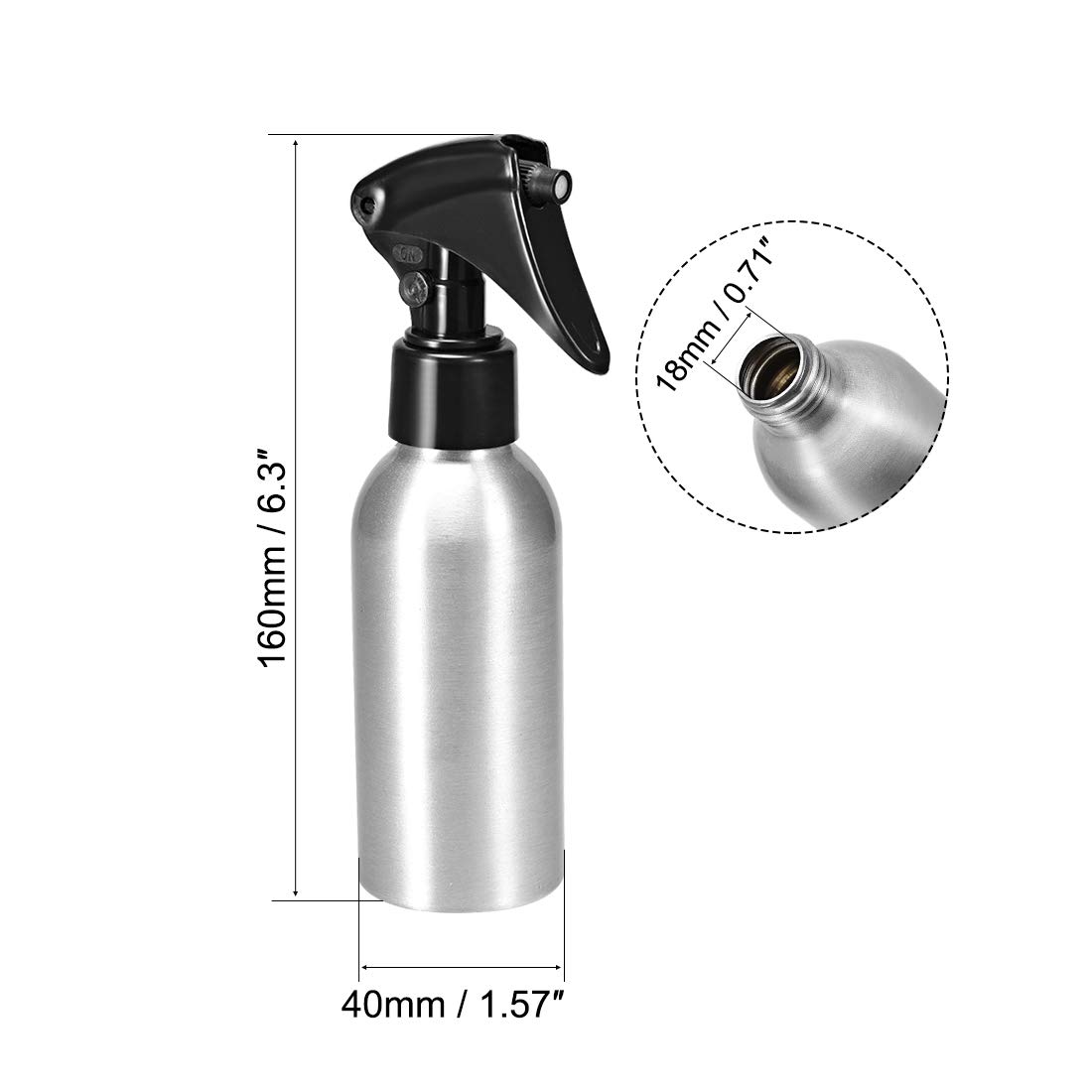 Amazon.co.jp: uxcell アルミスプレーボトル ファインミスト付き噴霧器