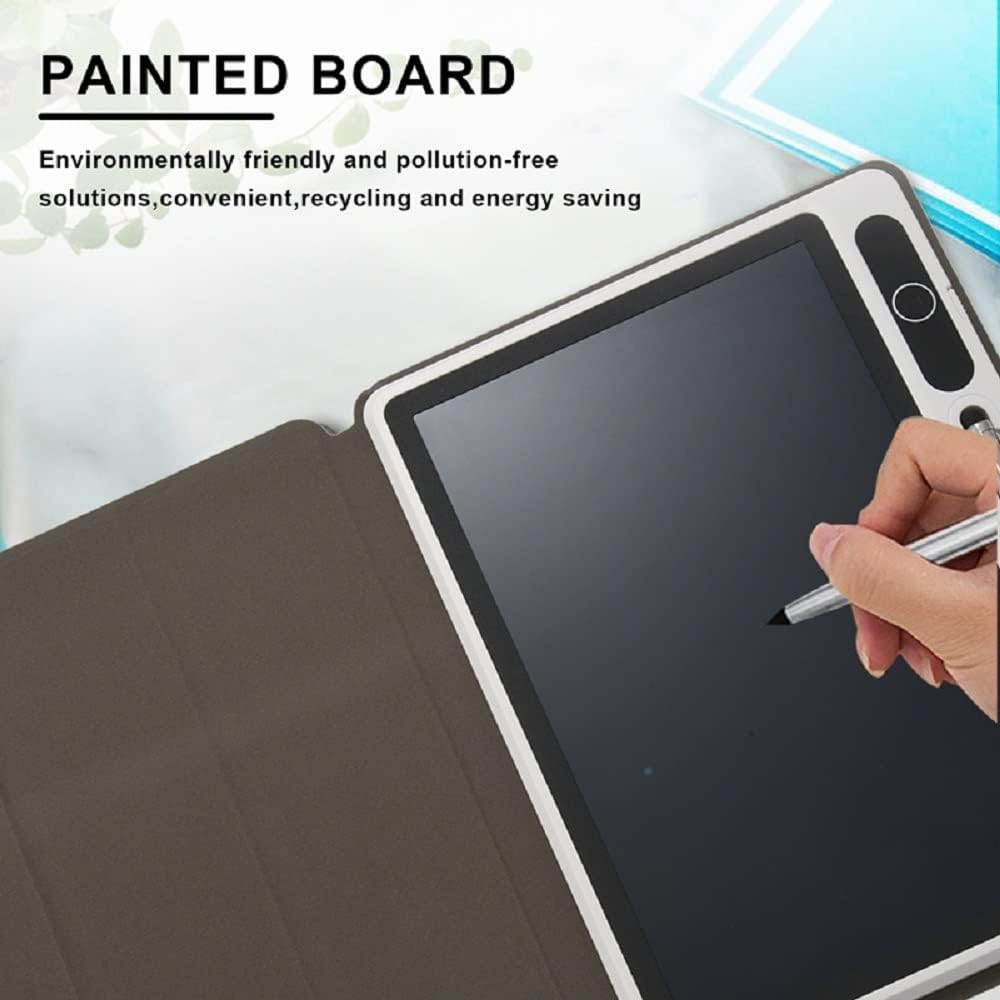 EMEBAY Bloc-Notes électronique Tableau d'écriture Intelligent avec étui de Protection, Tablette à Dessin LCD 10.1 Pouces, Outil de Peinture à la Main pour Enfants/Adultes/Notes/Enseignants