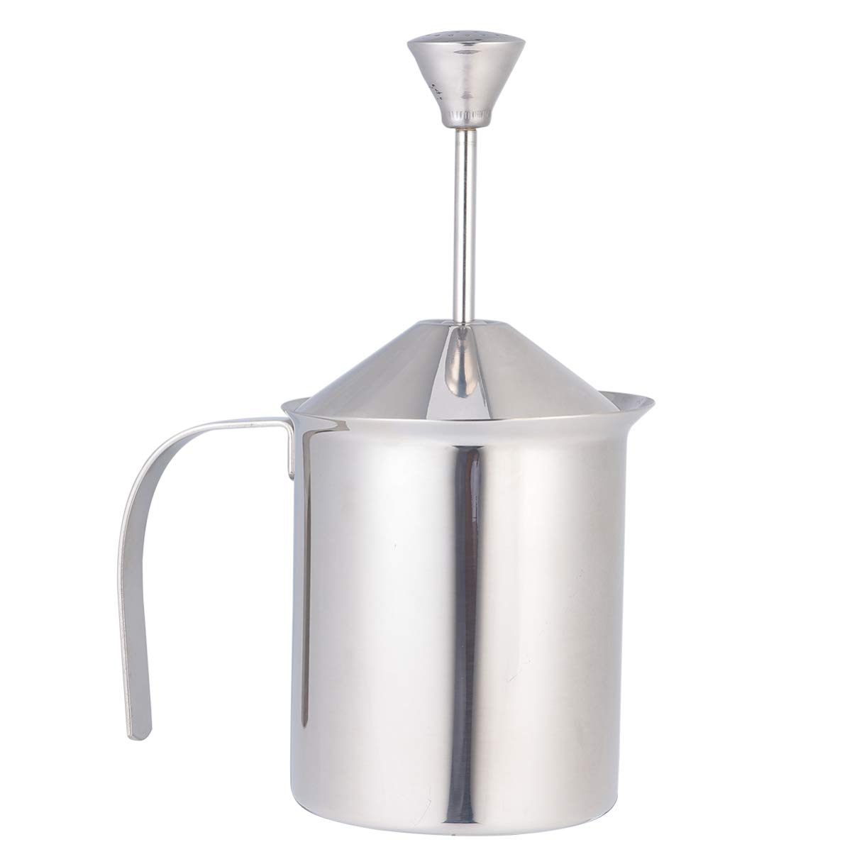 HEMOTON Espumador de leche de bomba de acero inoxidable Fabricante Manual de Espuma de Leche para Cappuccino Y Café (400)