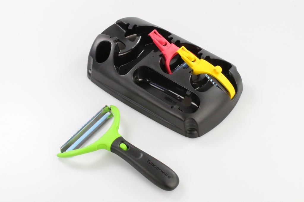 TUPPERWARE Klick-System Schäler Griff mit 3 Aufsätze 9949