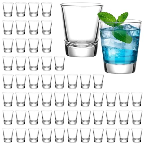 SUN GKOTTA 60 Pack Glass Shot Glasses Set,1.8OZ Shot Glasses Bulk With Heavy Base,Small mini Glass...