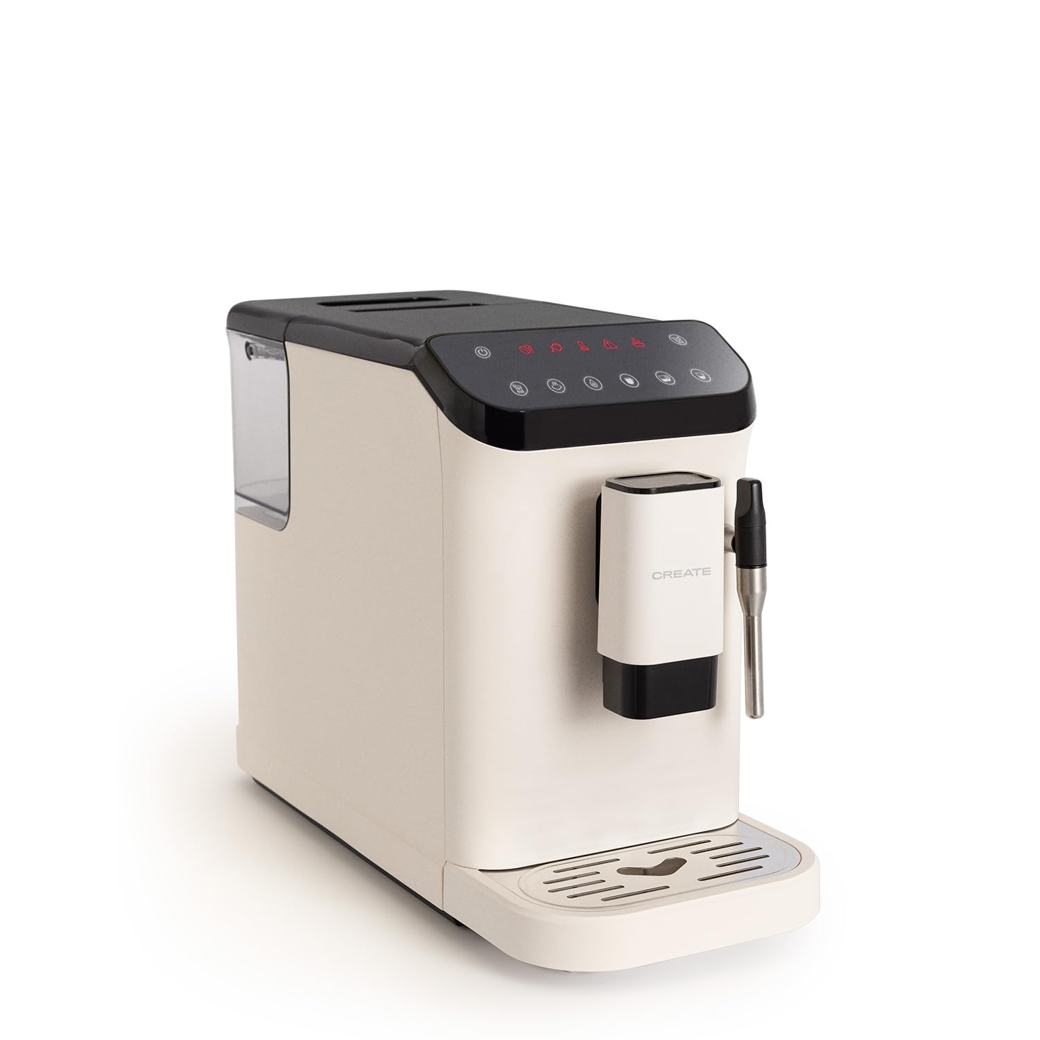 CREATE / THERA MATIC TOUCH/Cafetera superautomática blanco roto / 20 bar, tanque 1,5l, depósito para granos de café de 180g, brazo vaporizador, panel de control táctil, función autolimpieza, 1350W