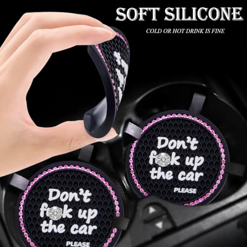 2PCS Portavasos con Rhinestone para Carro 2.75 pulg miniatura 4