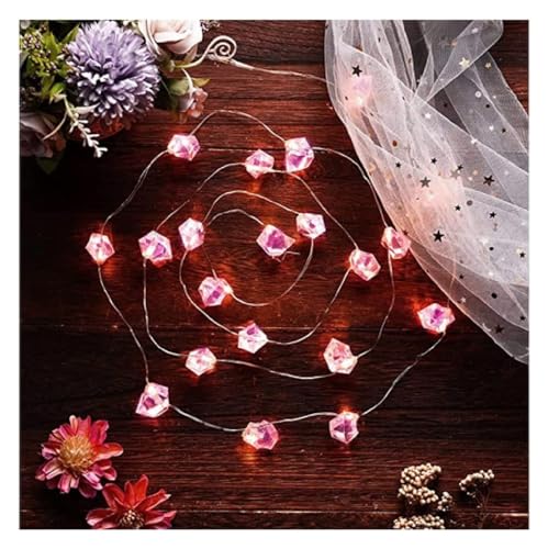 Guirlande lumineuse en cristal rose à LED pierres décoratives nomades