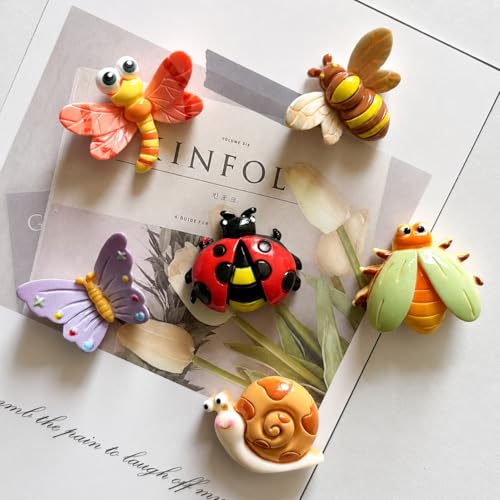 Set 6 imanes decorativos de insectos y mariposas