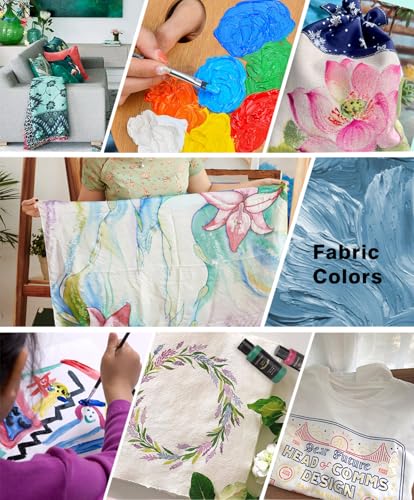 Colorful FABRIC PAINT SET For Clothes With 6 Brushes thumb #6