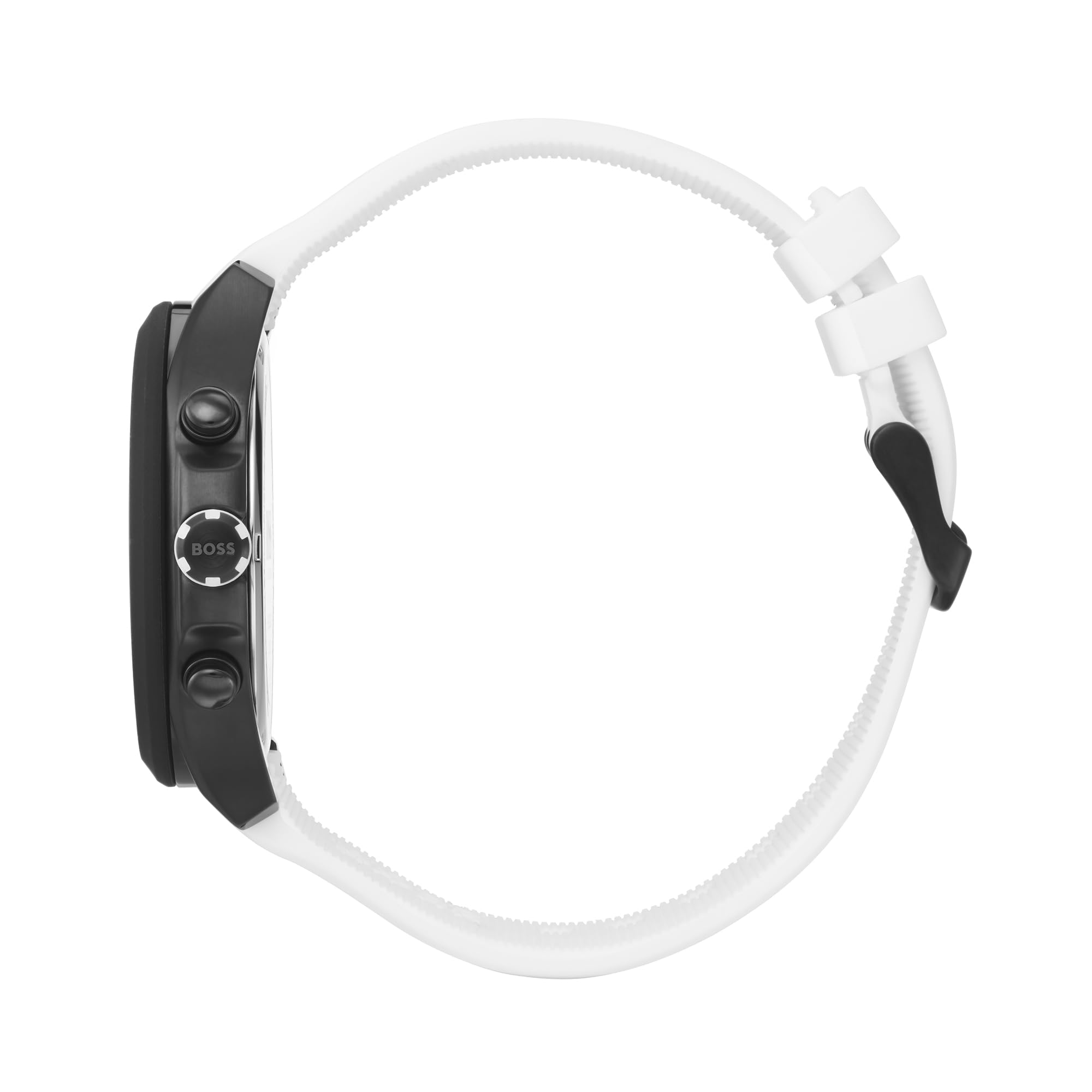 BOSS Reloj Cronógrafo de Cuarzo para Hombre 44 mm Colección VELOCITY con Correa de Silicona, Función de Fecha, 3 Subesferas, Resistencia al Agua 5ATM