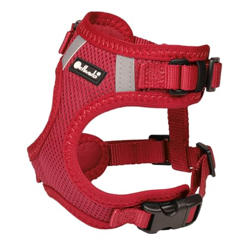 Petlando Brustgeschirr Mesh Vest Rot M (Halsumfang 32-37 cm, Brustumfang 41-53 cm)