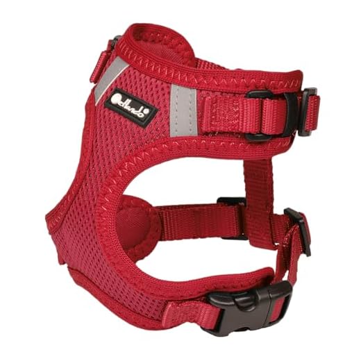 Petlando Brustgeschirr Mesh Vest Rot M (Halsumfang 32-37 cm, Brustumfang 41-53 cm)