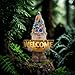 FESTGLOX Solar Garden Gnome Statue with Light, Solar Gnomes Decorations for Yard Outdoor Welcome Gnome Decor for Patio Gnome Mom Gift