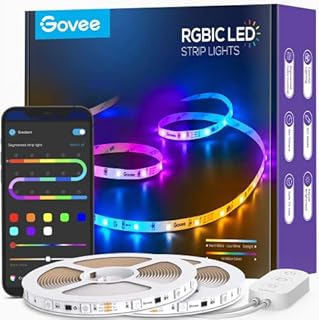 Govee 65.6ft RGBIC LED Strip Lights, Color Changing LED Strips, App Control via Bluetooth, Smart Segmented Control, Multiple Scenes, Enhanced Music Sync LED Lights for Bedroom, Party (2 X 32.8ft)