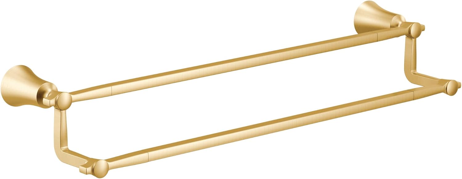 Moen YB0322BG Flara 24-Inch Double Towel Bar, Brushed Gold