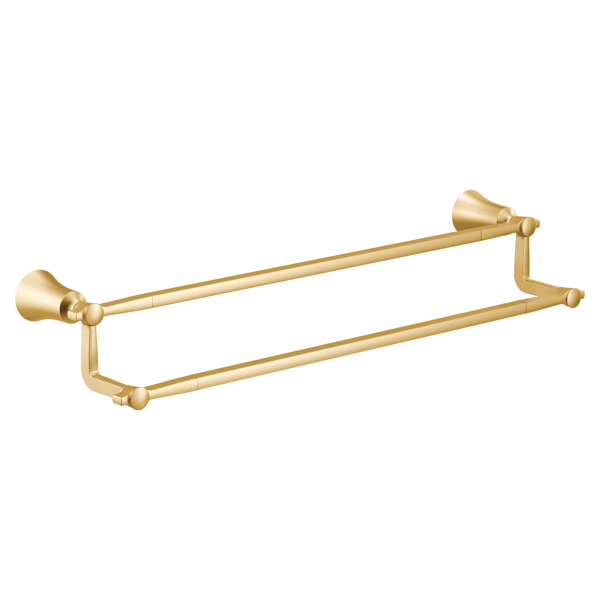 Moen YB0322BG Flara 24-Inch Double Towel Bar, Brushed Gold