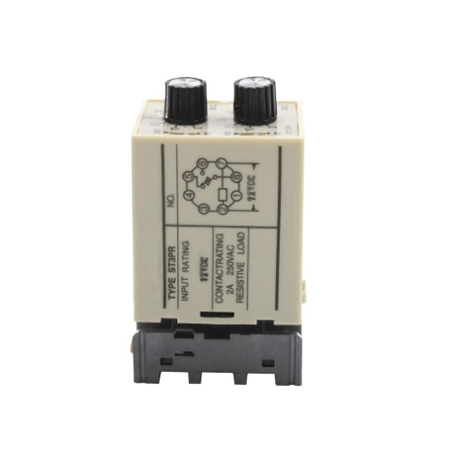 Relé temporizador eléctrico ST3PR Relés contadores electrónicos Relé temporizador digital con base de zócalo CA 36 V 110 V 380 V 24 V 12 V(6s 60s,12V)