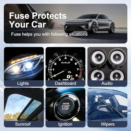 Image of 180PCS Car Fuse Set Kit with Puller and Fuse Wire - Mini, Standard, Micro Blade Fuses Assortment (2A 3A 5A 7.5A 10A 15A 20A 25A 30A 35A 40A) for Auto, Truck, SUV, RV, Boat, Motorcycle
