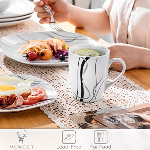 VEWEET Set di 6 Tazze in Porcellana 330 ML Tazze