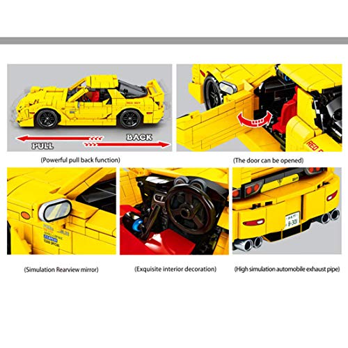 BAXT Technik Auto Bausteine Sportwagen, Pull-Back Auto Technik Rennauto ModellBausatz, Rückziehauto Spielzeugauto… – Bild 4