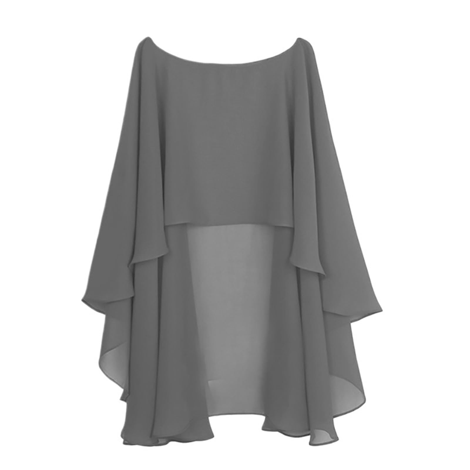HEUchuan Wedding Dress Shawl Soft Bridal Cape Wrap – Long Wedding Shawl for Brides & Bridesmaids(Grey,L)