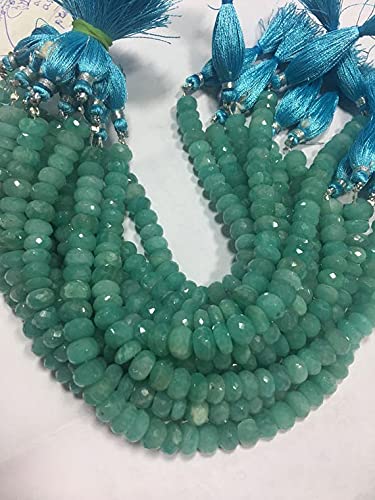 Perles amazonite facettées LKBEADS de 8-9 mm pour création haute joaillerie