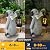 Olekki Solar Dog Garden Statue with Lantern Light – 9.2in Outdoor Dog Figurine for Yard Patio Garden Decor, Cute Memorial Gift for Women Mom