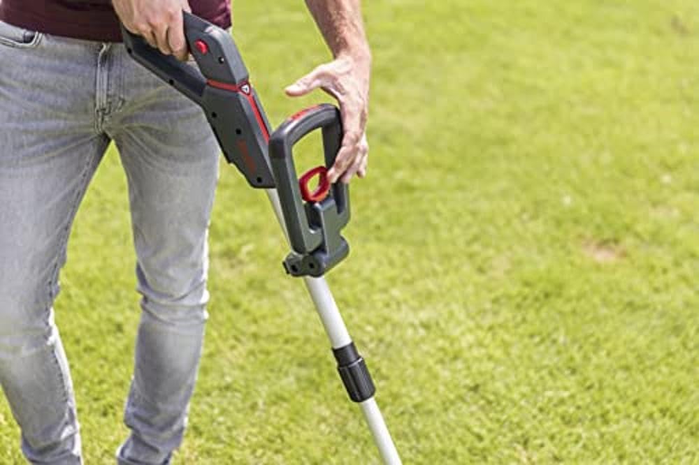 AL-KO Tagliaerba elettrico a batteria GT 1825, batteria agli ioni di litio da 18 V, larghezza di taglio 25 cm, asta telescopica, include bobina di ricambio