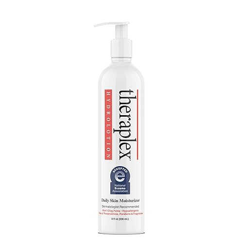 Theraplex Hydro Lotion (8 onzas) - Sin parabenos ni conservantes, no comedogénico e hipoalergénico, sin fragancia, recomendado por dermatólogos,