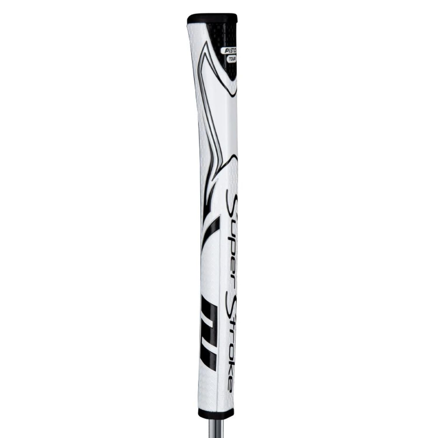 SuperStroke Zenergy Pistol GT Tour Putter Grip - Traditional Feel with Enhanced Spyne Technology and No-Taper Design for Improved Grip Stability - White / Black
