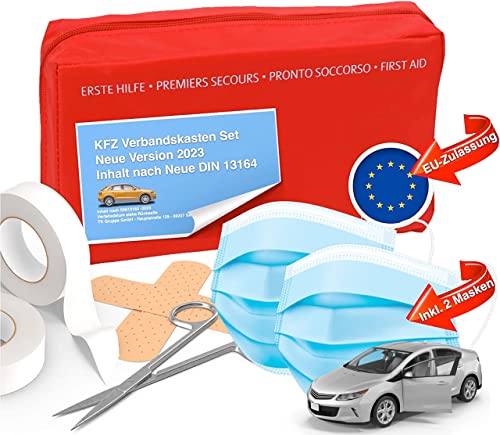 3x KFZ Auto Verbandkasten Verbandskasten ROT Erste Hilfe DIN 13164 MHD
