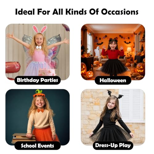Lucky Merit 3Pcs Halloween Costumes for Girls Kids Headband, Bow Tie & Tutu - image 6