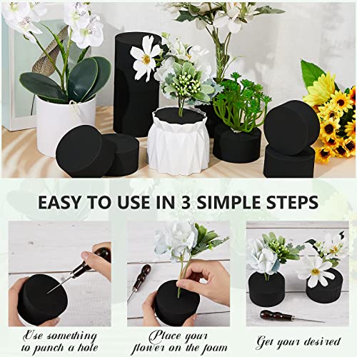 Frienda Reusable Round Floral Foam Blocks 1.57" X 3.15" Dry Floral Foam For Artificial Flower Foam For Flower Arrangements Water Resistant Flower Foam For Diy Crafts, Waterproof Neoprene (12 Pcs) #TOP3