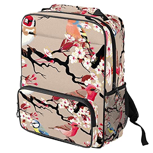Sac de travail tendance avec motif oiseau gracieux et compartiment PC