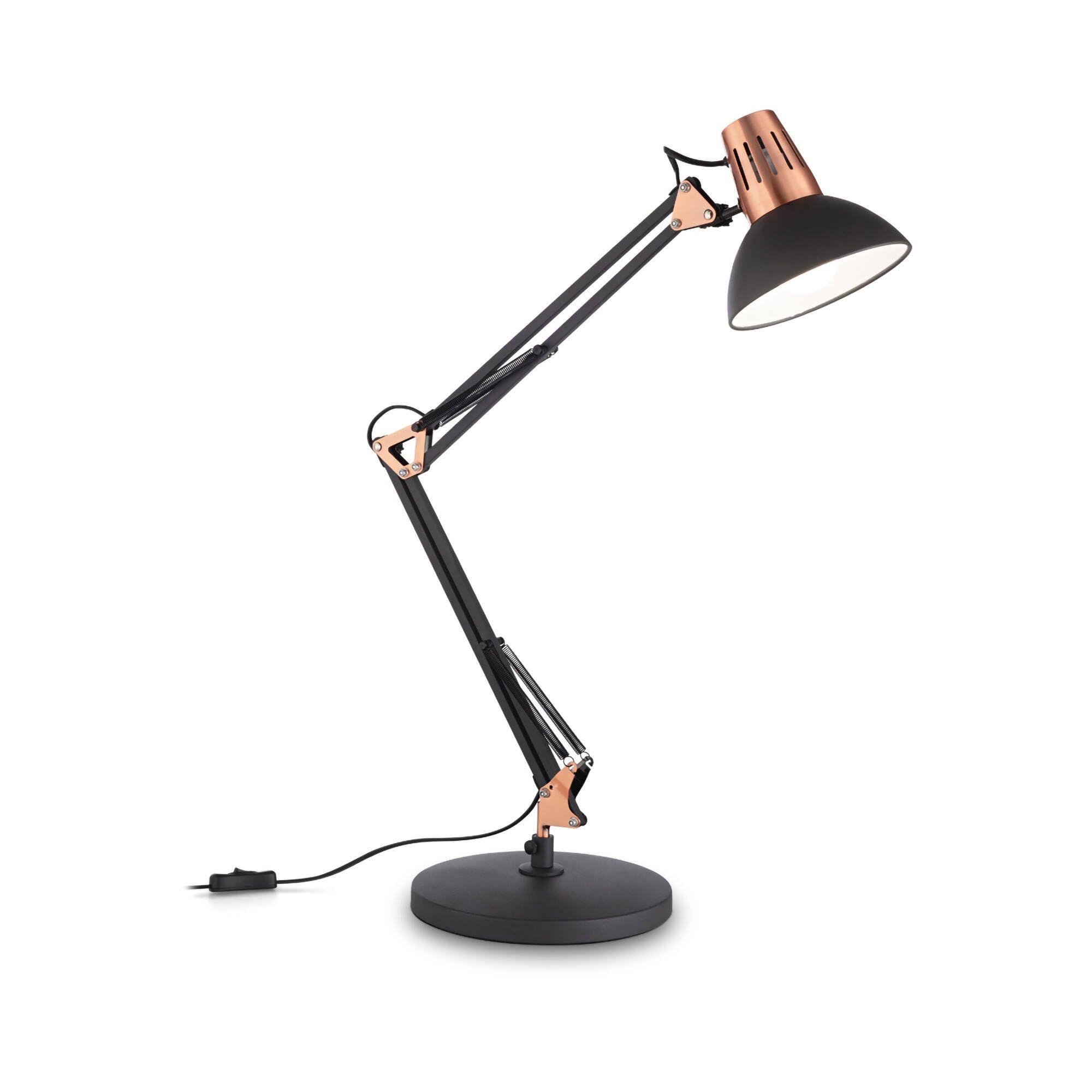 Ideal Lux Schwarz Wally Tl1 E27 Tischleuchte Tisch-Lampen, Metall, Büro, Ip20, E27 1 Leuchtmittel (S))