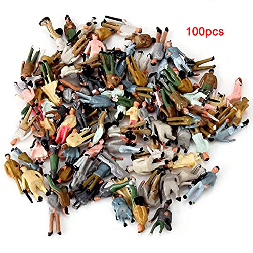 100 Pcs ModèLe Figurines Personnages Couleur ModèLe Train Figurines ModéLisme Peintes Chemins Miniatures Personnes Assis Et Debout Pour ScèNes Miniatures, Train, Chemin Fer, Table Sable, éChelle 1:75