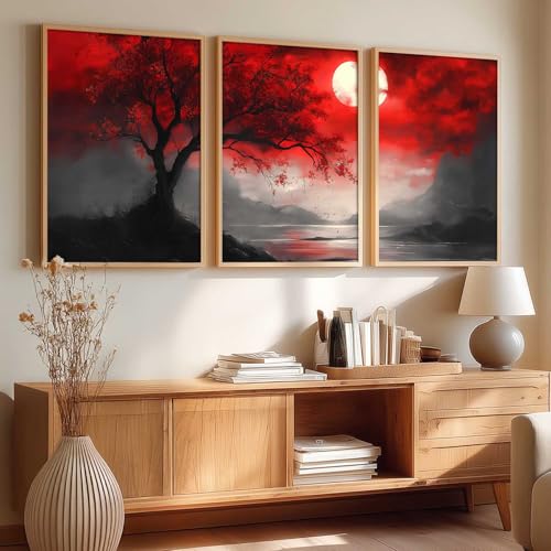 Image of kotart Nature Art Wall Decor Painting for Home Decor | Vastu Frame Wall Art Painting for Living Room Bedroom Office Home Decor Painting Wall Decor Set of 3 Size (13X17 inch)