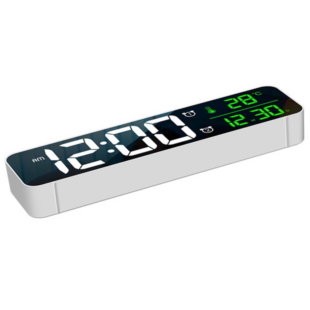 Reloj Despertador Digital LED Multifuncional con Pantalla Grande Temperatura Fecha Tonos Música Alarma Brillo Regulable para Oficina y Mesita de Noche Montaje Pared o Sobremesa