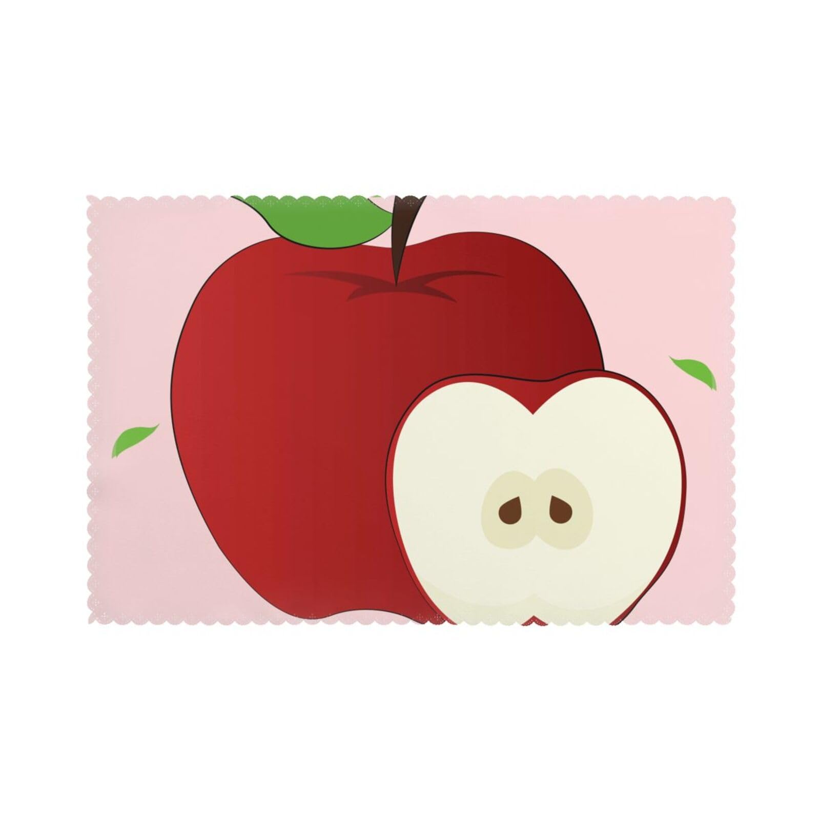 Cartoon Red Fruit Placemat set of 6, oil-proof and insulated dining table placemats, washable and wipeable.