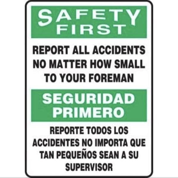 BILINGUAL OSHA SAFETY FIRST SAFETY, Mfr: SBMGSH906XL-A