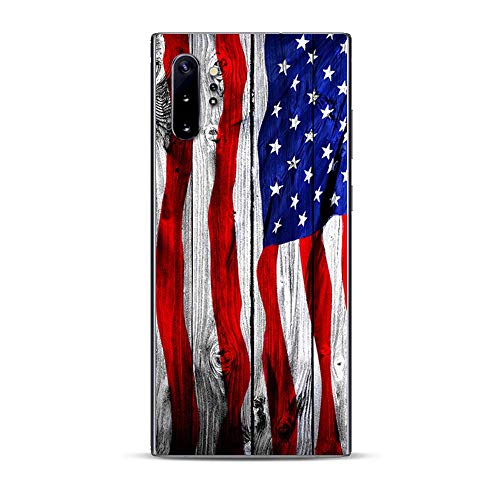 Skins for Samsung Galaxy Note 10 Plus Decals Wrap - Decal Stickers Skins Cover -American Flag on Wood