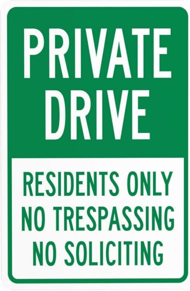 Private Drive Residents Only No Trespassing No Soliciting Warning Sign Driveway Security Metal Signs For Business Home Road Yard Garage Street Wall Safety Caution Decor Gift For Women Men 8x12 Inch