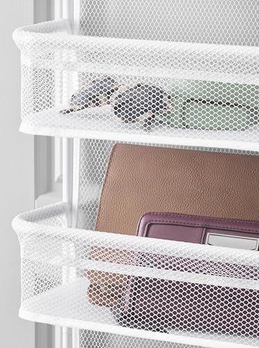 Image of Whitmor Over The Door Organizer - 6 Sections - Pantry, Bathroom, Accessory Organizer - Metal and Mesh - White
