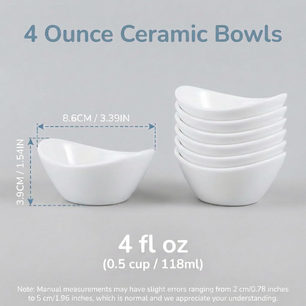 6 Pack Porcelain Small Bowls