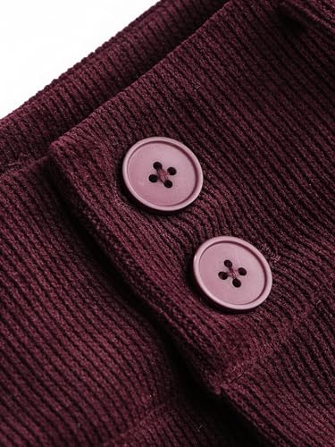 CIDER Corduroy High Waist Solid Pleated Wide Leg Trousers2