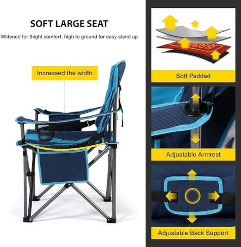 FAIR WIND 2 Pack Oversized Fully Padded Camping Chair with Lumbar Support の商品画像 3