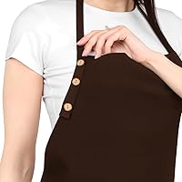 Vista 5 de Kitchen Apron Cotton Waterdrop Resistant with adjustable Aprons for Women with Pockets 9 Color option Cooking