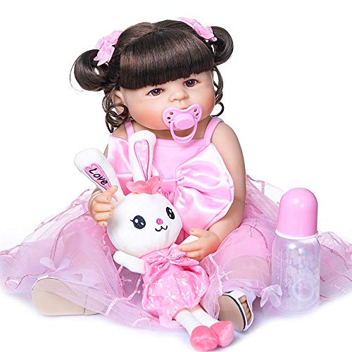FACAIA Reborn Baby-Puppe, Kinderspielzeug Reborn 23inch 57cm Ganzkörpersilikon Reborn Bebe Doll Kleinkind Mädchen Puppe…