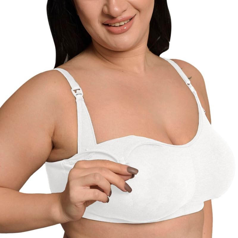 inner sense Organic Cotton Bamboo Plus Size Feeding Bra for Women Full Coverage I Removable Padded and Wirefree Nursing Bra for Women I Adjustable Straps Maternity Wear-picture-32